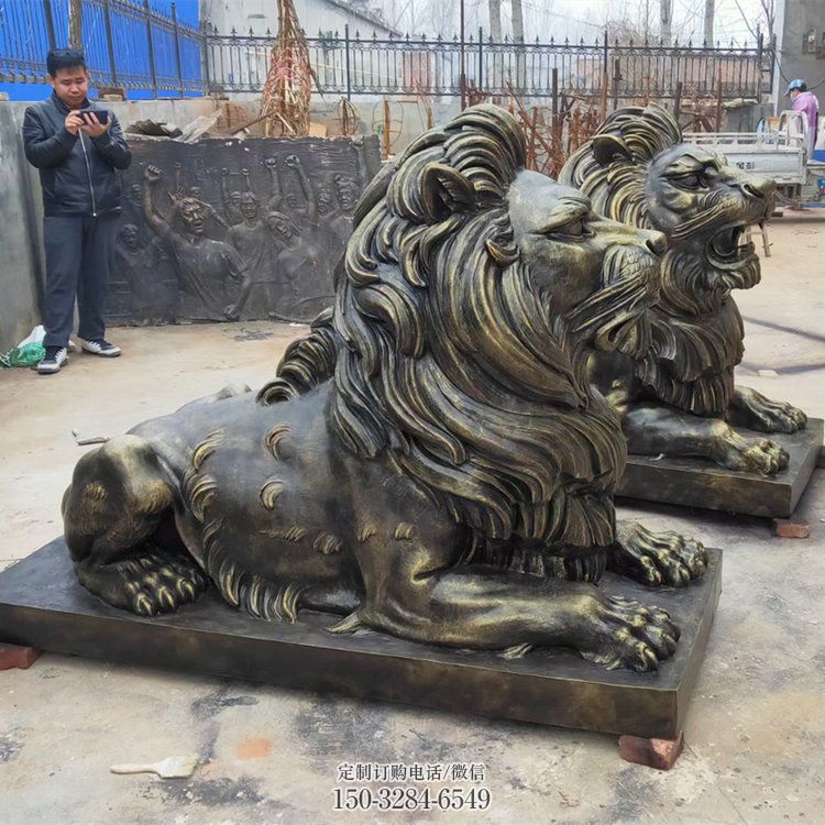 西吉大型趴狮雕塑,仿铜动物雕塑,玻璃钢狮子雕塑制作 西吉大型趴狮雕塑,仿铜动物雕塑,玻璃钢狮子雕塑制作