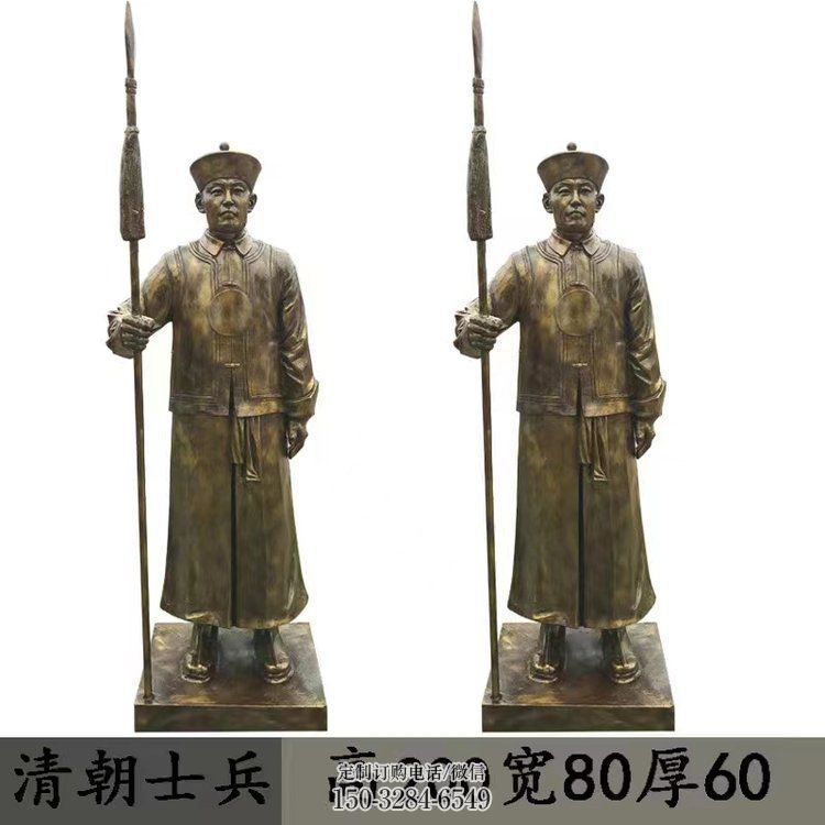 彭阳庭院武士雕塑 公园草地古代雕塑 铸铜人物雕塑