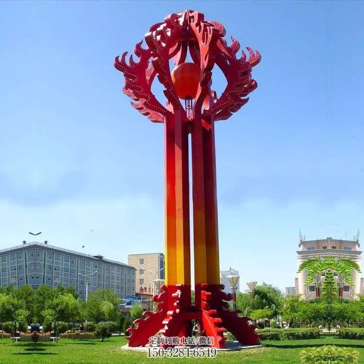 平罗街道精神堡垒雕塑 现代景观标牌雕塑 彩绘标识雕塑 平罗街道精神堡垒雕塑 现代景观标牌雕塑 彩绘标识雕塑