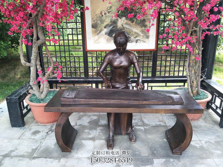 西吉弹古筝雕塑厂家,景观概念,民俗人物雕塑通用 西吉弹古筝雕塑厂家,景观概念,民俗人物雕塑通用