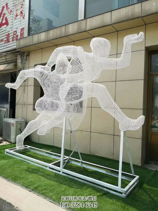 西吉镂空健儿雕塑制造，校园雕塑，金属铁艺人物雕塑展品