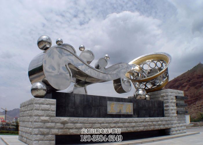 西夏如意雕塑 景观雕塑  小区不锈钢建筑雕塑