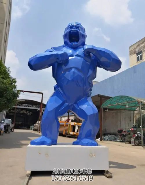 金凤彩绘黑猩猩雕塑 仿真动物雕塑 步行街摆件 金凤彩绘黑猩猩雕塑 仿真动物雕塑 步行街摆件