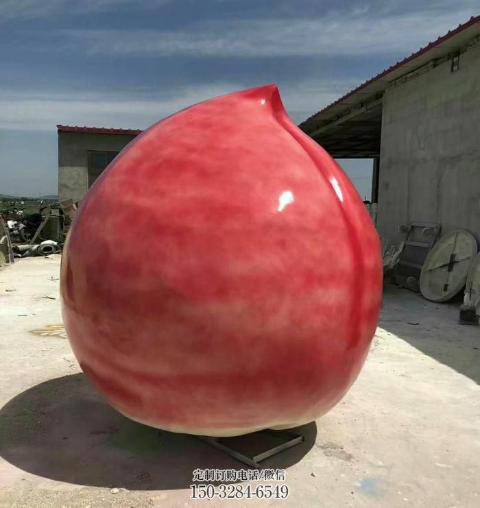 西吉公园寿桃雕塑 酒店门口雕塑 彩绘摆件 西吉公园寿桃雕塑 酒店门口雕塑 彩绘摆件