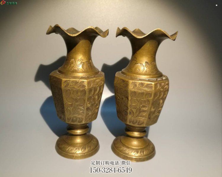 平罗花瓶雕塑定价，铸铜工艺，铜花瓶雕塑制作厂家